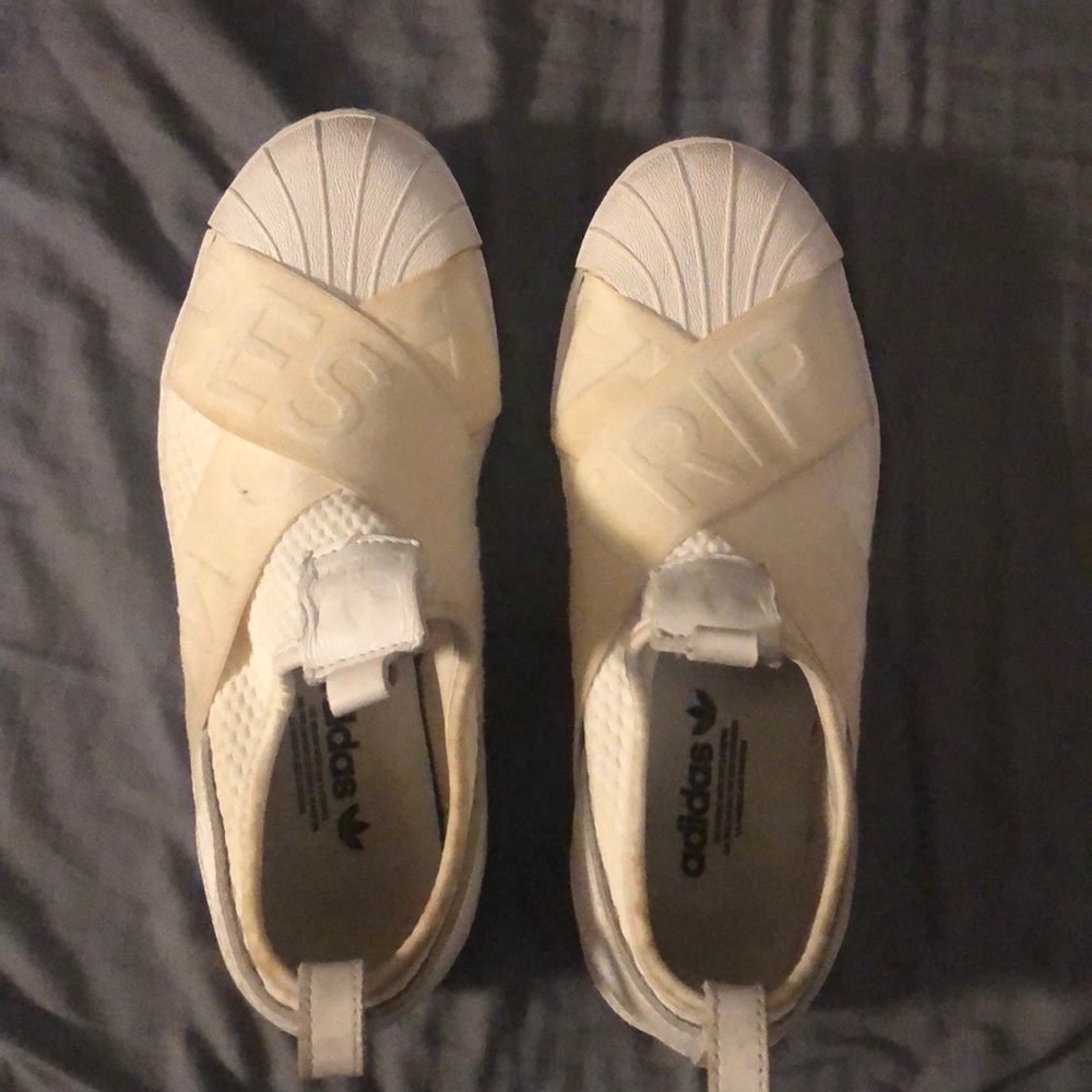 White Adidas Slip on